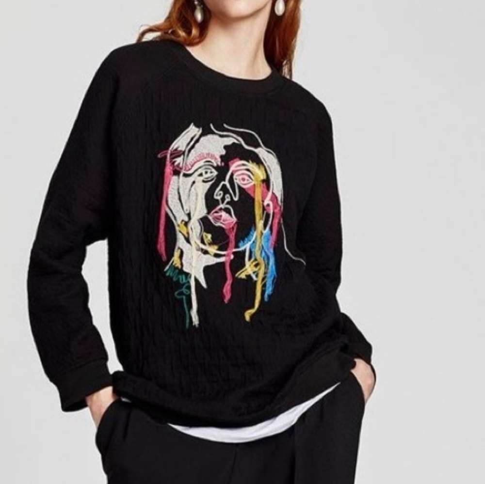 Zara Abstract Crewneck
